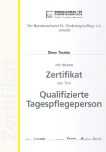 Qualifizierte Tagespflegeperson